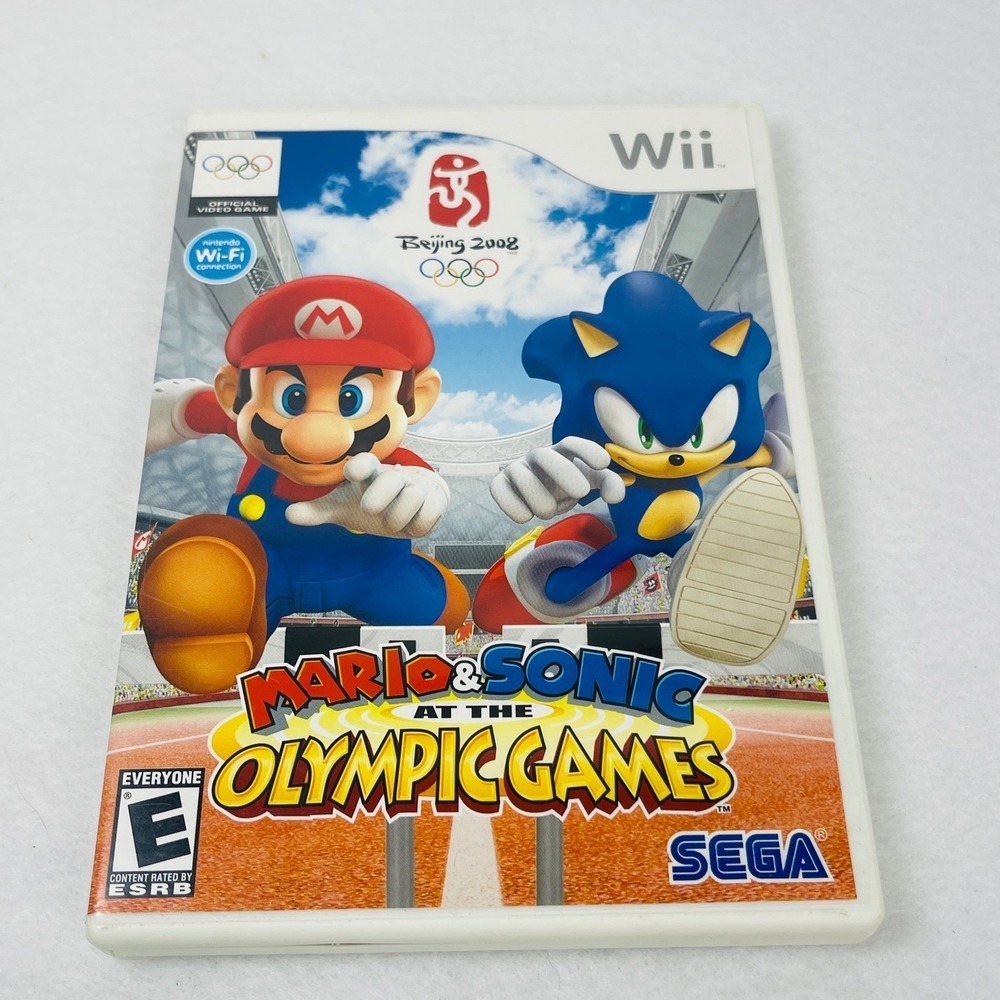 Mario & Sonic at the Olympic Games Nintendo Wii 2008 Beijing SEGA Complete CIB